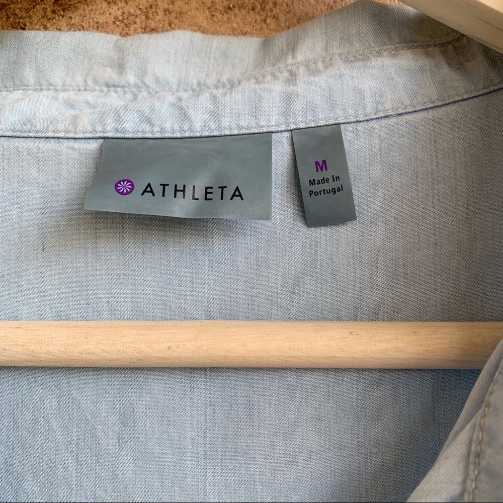 NWT ATHLETA | Chambray Denim Button-up Shirt Dress - Picture 5 of 7